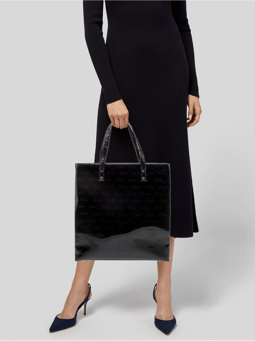 Harrod's Patent Leather Tote Bag